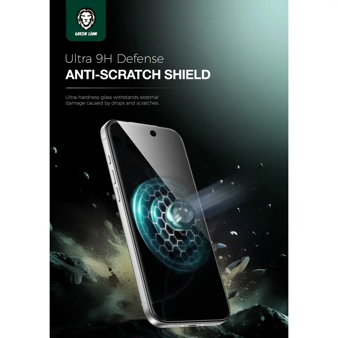 محافظ صفحه نمایش شیشه ای اورجینال Green Lion Steve Privacy مدل Apple iPhone 17 Air (پک دار)